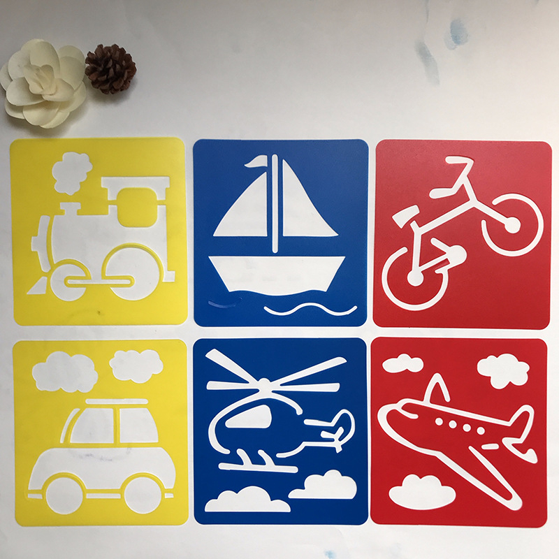 Цветно детско шаблон за рисуване с PP изрязана дъска — Коледен DIY творчески шаблон; Марка: Songshan Painting; Материал: PP; IP права: Няма; Внос: Не