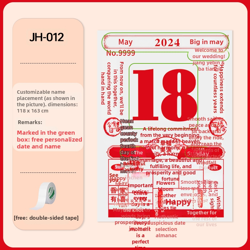 Svadbeni kalendarski pozadinski platno za vješanje – jednostavan stil, rekviziti za fotografije; materijal: platno; kategorija: viseće ukrasne dekoracije; kategorija proizvoda: rekviziti za uređenje prostora