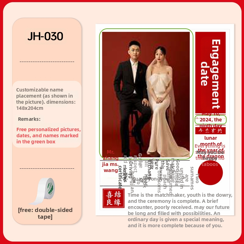 Svadbeni kalendarski pozadinski platno za vješanje – jednostavan stil, rekviziti za fotografije; materijal: platno; kategorija: viseće ukrasne dekoracije; kategorija proizvoda: rekviziti za uređenje prostora