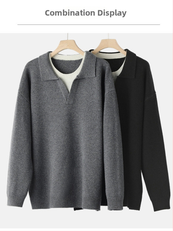 Кашмирена блуза с яка‑ножица, тежък 600 g, дълги ръкави, 91–95% вълна, нормална дебелина