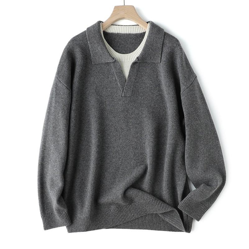 Кашмирена блуза с яка‑ножица, тежък 600 g, дълги ръкави, 91–95% вълна, нормална дебелина