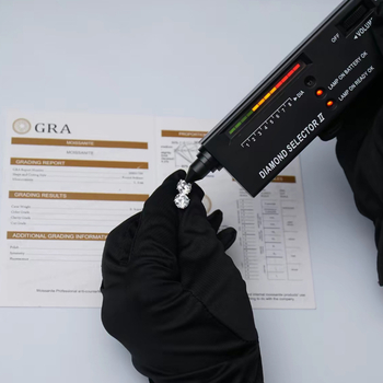 Naušnice Moissanit u srebru S925, četiri konca, 1 karat, unisex, okrugli rez