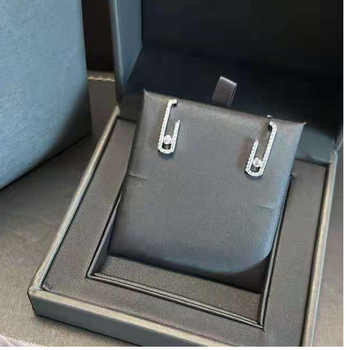 Naušnice od srebra S925 s mikro-ugradnjom cirkonima, geometrijski stil, svježe i slatko - Yiya Jewelry