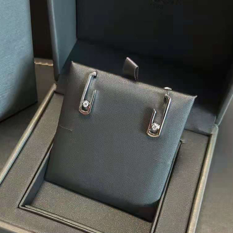 Naušnice od srebra S925 s mikro-ugradnjom cirkonima, geometrijski stil, svježe i slatko - Yiya Jewelry