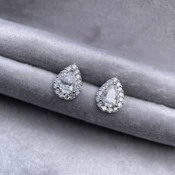 Naušnice s moissanitom, kapkovitog oblika, srebro 925, ugradni moissanit, Yuecheng Jewelry, svijetao luksuzni stil