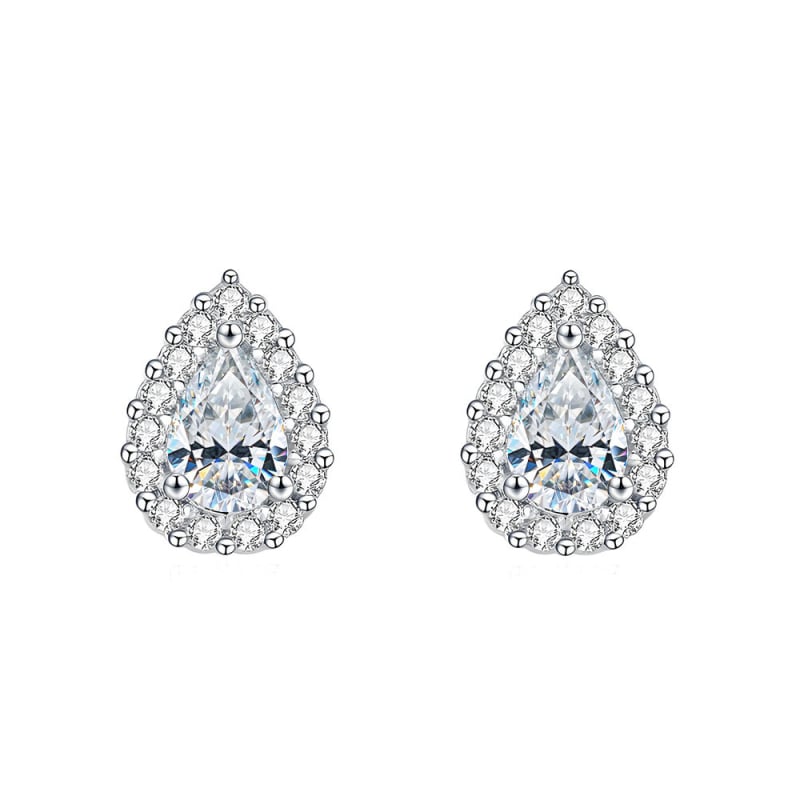Naušnice s moissanitom, kapkovitog oblika, srebro 925, ugradni moissanit, Yuecheng Jewelry, svijetao luksuzni stil