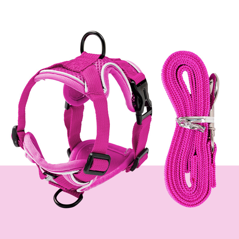 Mačji prsluk s povodom i automatskim izvlačenjem – podesivi prsni remen od poliestera, protiv izlaska