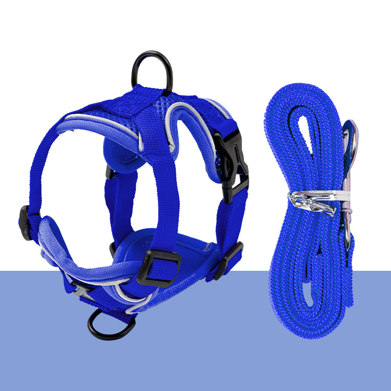 Mačji prsluk s povodom i automatskim izvlačenjem – podesivi prsni remen od poliestera, protiv izlaska