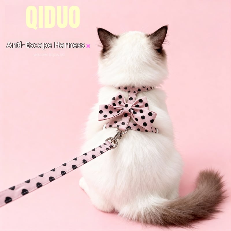 Povez za mačke s anti-izliješenjem — platno, za mačke, kategorija: lanci i užadi za kućne ljubimce, Tow strap, ne proširuje