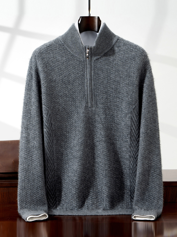 Muški kardigan od kašmira i vune, korejski stil, slobodan kroj, polutvrdi ovratnik, dugi rukavi