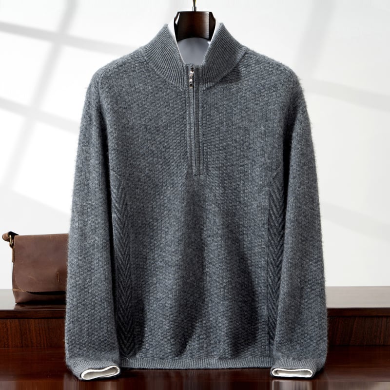 Muški kardigan od kašmira i vune, korejski stil, slobodan kroj, polutvrdi ovratnik, dugi rukavi
