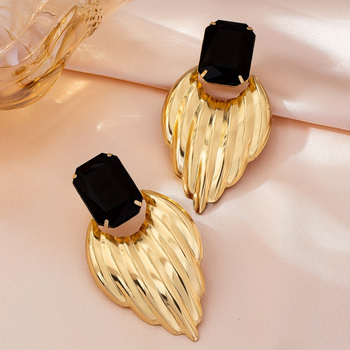 Σκουλαρίκια - Κατασκευασμένα από σίδηρο, γεωμετρικό σχήμα, ηλεκτροπλατινωμένο φινίρισμα, ατσάλινα καρφάκια για τα αυτιά, στυλ παλιού χρήματος