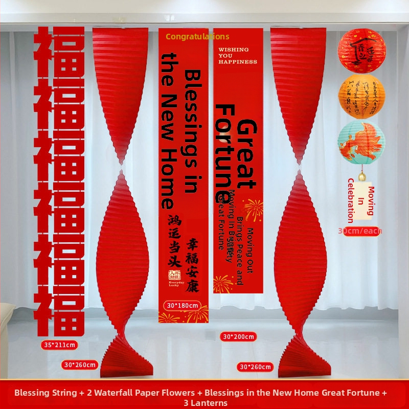 Set dekoracija za novi dom – tekstilne zastavice za ceremoniju useljenja