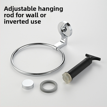 Držač ručnika s usisnom čašom, zidni, bez bušenja, od nehrđajućeg čelika + ABS + plastika