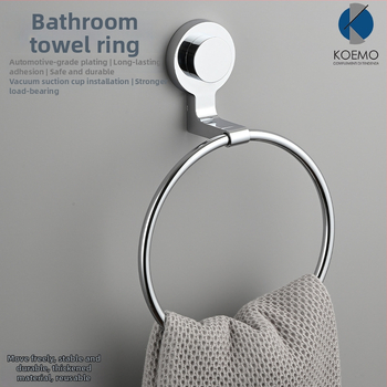 Držač ručnika s usisnom čašom, zidni, bez bušenja, od nehrđajućeg čelika + ABS + plastika