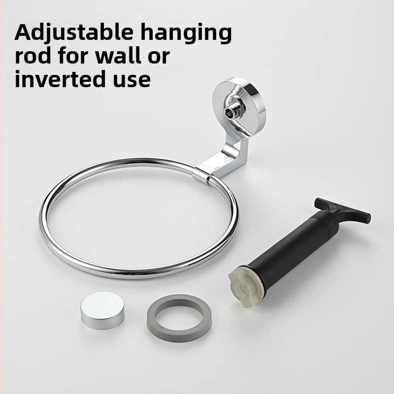 Držač ručnika s usisnom čašom, zidni, bez bušenja, od nehrđajućeg čelika + ABS + plastika