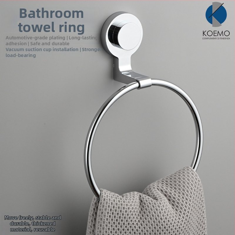 Držač ručnika s usisnom čašom, zidni, bez bušenja, od nehrđajućeg čelika + ABS + plastika