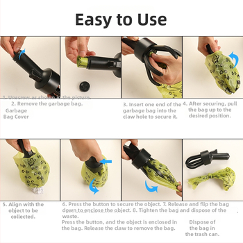 Prijenosni alat za skupljanje psećih izmeta, plastični, za vanjsku upotrebu, pakiranje 100 komada