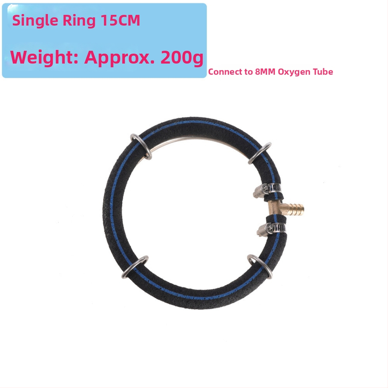 Кислороден пръстен за аквариум от неръждаема стомана — за риби кои, вътрешно и външно използване, тегло 200 g, марка Xiwang Meow