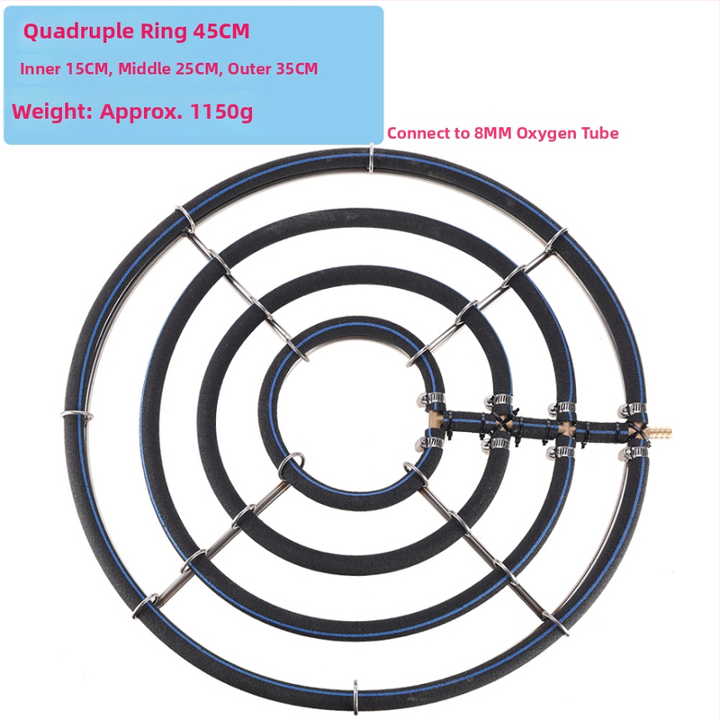 Кислороден пръстен за аквариум от неръждаема стомана — за риби кои, вътрешно и външно използване, тегло 200 g, марка Xiwang Meow
