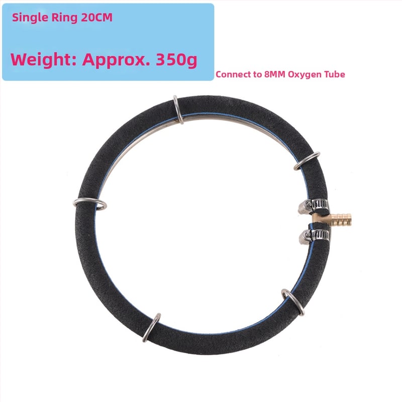 Кислороден пръстен за аквариум от неръждаема стомана — за риби кои, вътрешно и външно използване, тегло 200 g, марка Xiwang Meow