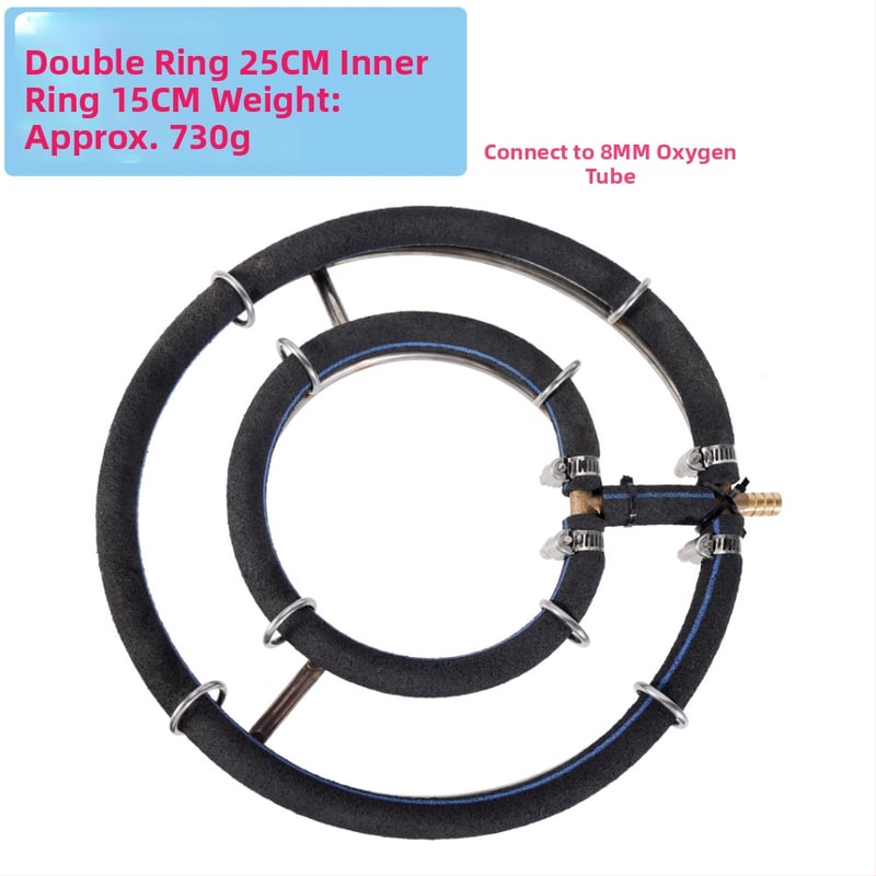 Кислороден пръстен за аквариум от неръждаема стомана — за риби кои, вътрешно и външно използване, тегло 200 g, марка Xiwang Meow