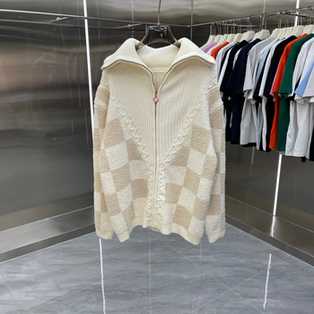 Muški vuneni kardigan sa zipom, jacquard uzorak, 86-90% vunа, dugi rukavi, srednja duljina