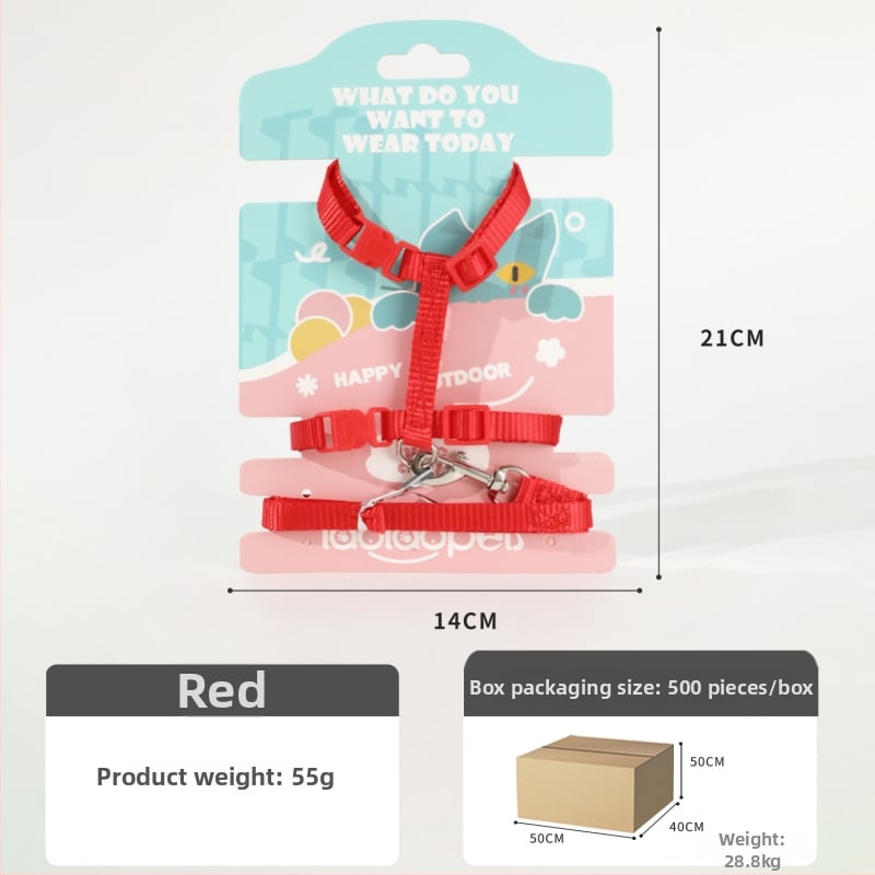 Najlon povodac za mačku, u obliku I, podesiv, ploski remen (Podrijetlo: Zhejiang; Marka: Hawoo/haowo; Uvezeno: Ne)