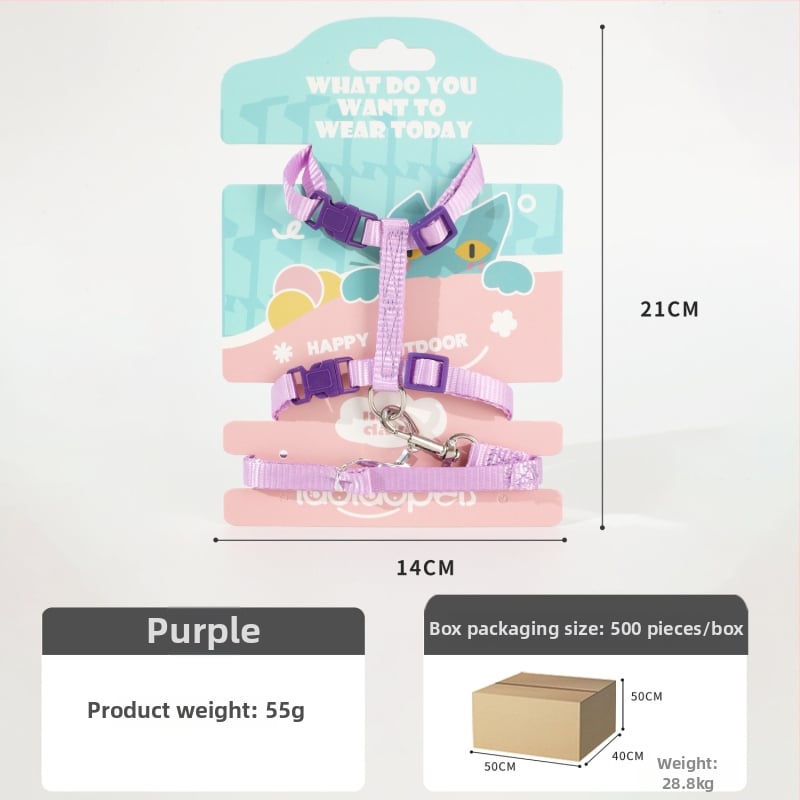 Najlon povodac za mačku, u obliku I, podesiv, ploski remen (Podrijetlo: Zhejiang; Marka: Hawoo/haowo; Uvezeno: Ne)