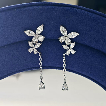 Naušnice – prirodni cirkon, srebro, dijamantna obrada, oblici konjskog oka i geometrijski oblici