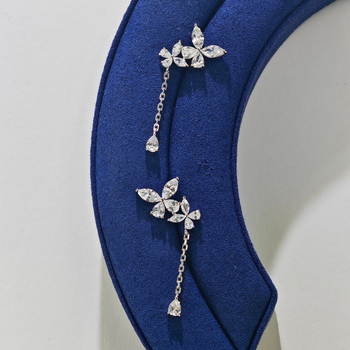 Naušnice – prirodni cirkon, srebro, dijamantna obrada, oblici konjskog oka i geometrijski oblici