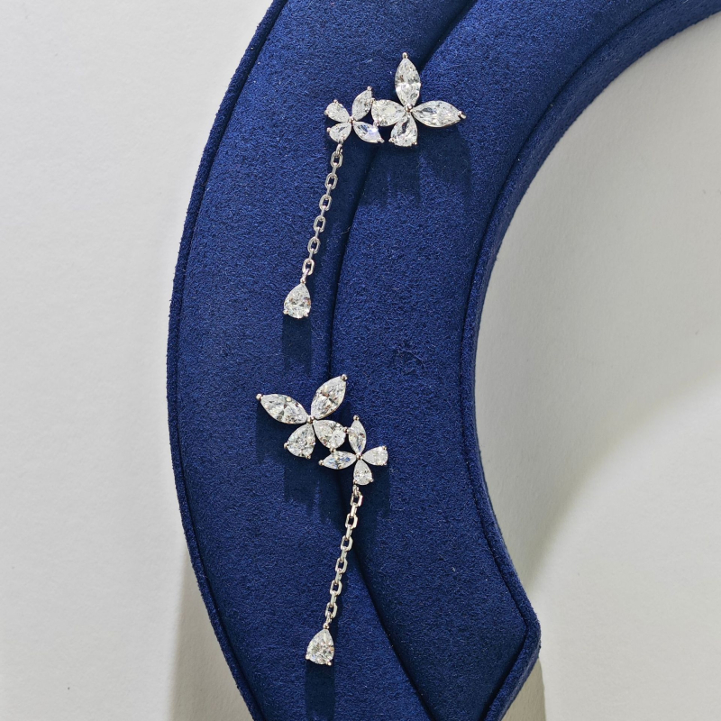 Naušnice – prirodni cirkon, srebro, dijamantna obrada, oblici konjskog oka i geometrijski oblici