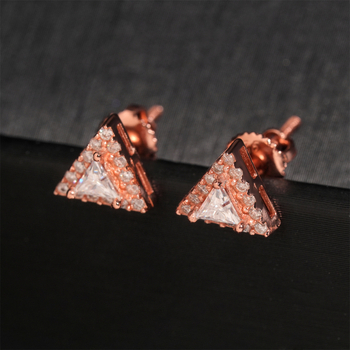Trokutasti naušnici s moissanitom, S925 srebro, unisex, minimalistički dizajn