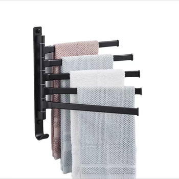 Držač za ručnike od aluminijske legure, 5 razina, sklopiva, zidni, završna obrada lakom pečenog izgleda, nosivost 50 kg