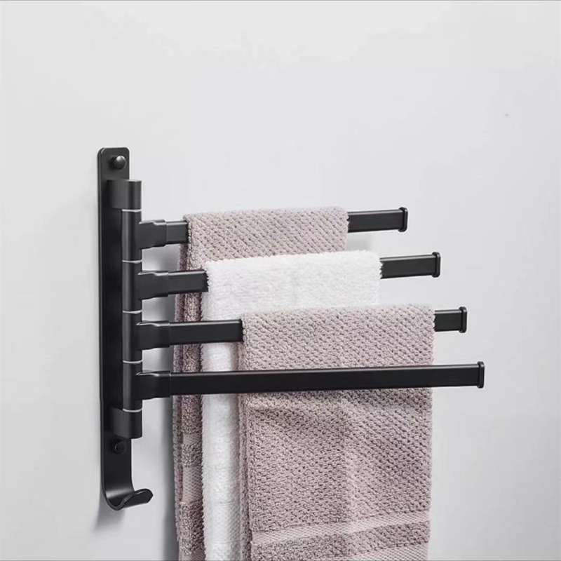 Držač za ručnike od aluminijske legure, 5 razina, sklopiva, zidni, završna obrada lakom pečenog izgleda, nosivost 50 kg