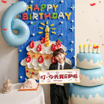 Pozadina za dječju rođendansku proslavu (3. i 6. rođendan) – Poliester, tkanina; rekviziti za scenografiju