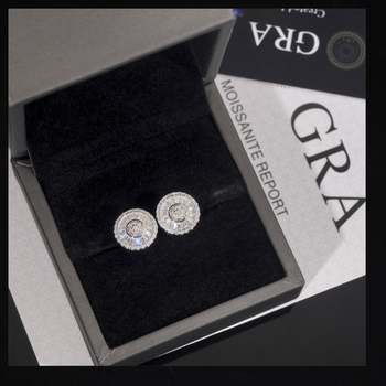 Naušnice od S925 srebra s Moissanitom – geometrijski oblik – rez: osam srca i osam strijela – proljeće 2025 izlazak