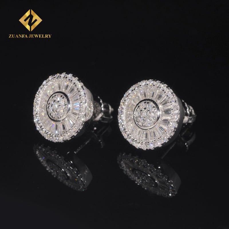 Naušnice od S925 srebra s Moissanitom – geometrijski oblik – rez: osam srca i osam strijela – proljeće 2025 izlazak