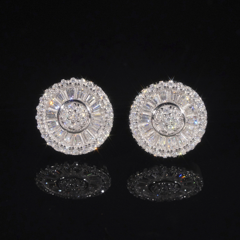 Naušnice od S925 srebra s Moissanitom – geometrijski oblik – rez: osam srca i osam strijela – proljeće 2025 izlazak