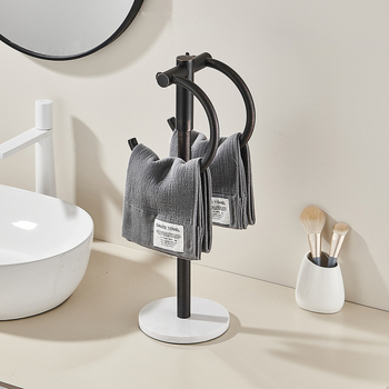 Stojeći držač za ručnike od nehrđajućeg čelika, brušeni završetak, set od dva komada, moderan minimalistički stil, marka Chuangzhe