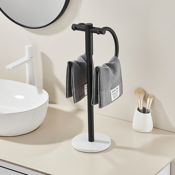 Stojeći držač za ručnike od nehrđajućeg čelika, brušeni završetak, set od dva komada, moderan minimalistički stil, marka Chuangzhe