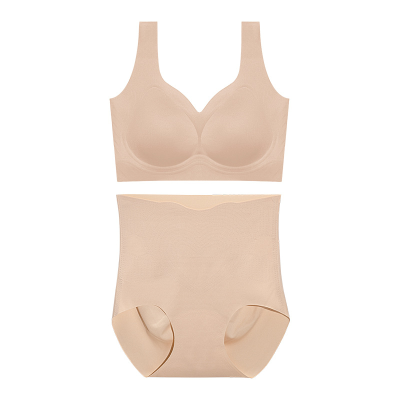 Najlon komplet grudnjaka i gaćica, bez žice, potpuno pokrivena košarica, tanko oblikovane pjene od pjene, bešavni, prozračan i udoban