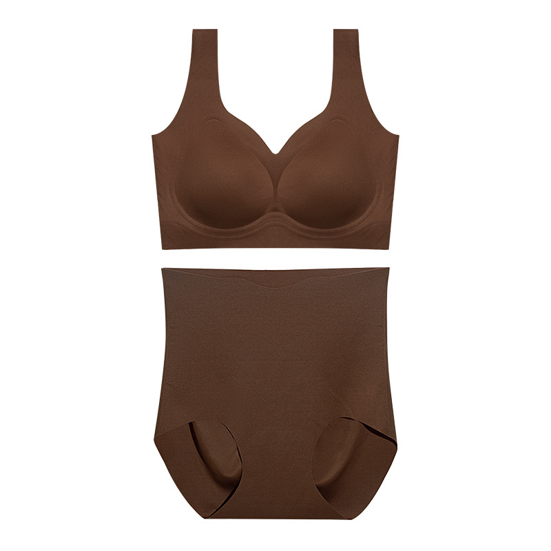 Najlon komplet grudnjaka i gaćica, bez žice, potpuno pokrivena košarica, tanko oblikovane pjene od pjene, bešavni, prozračan i udoban