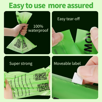 Βιοδιασπώμενες σακούλες αποβλήτων κατοικίδίων με κρεμάμενο κουτί kraft χαρτόνι, 1.5 Silk, PE, EPI διασπώμενο