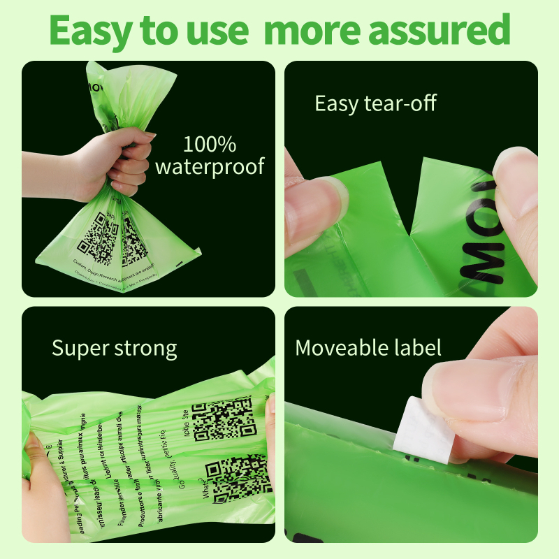 Βιοδιασπώμενες σακούλες αποβλήτων κατοικίδίων με κρεμάμενο κουτί kraft χαρτόνι, 1.5 Silk, PE, EPI διασπώμενο