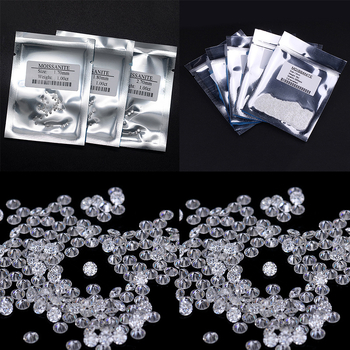 Moissanite okrugli dragulji, D boja, ultra bijeli, testirani, 0,7–3 mm, ugradnja, novi kineski stil