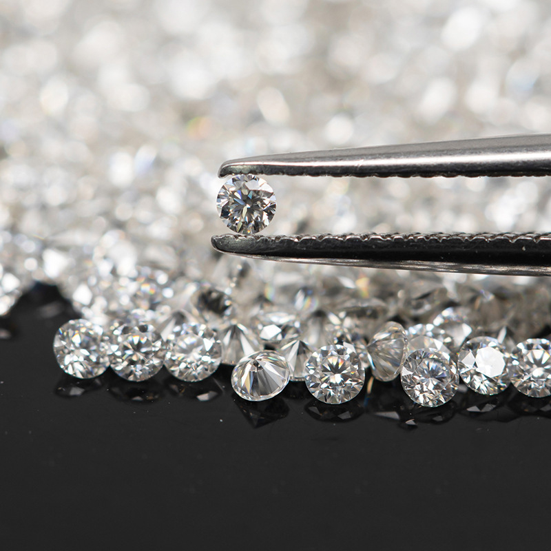 Moissanite okrugli dragulji, D boja, ultra bijeli, testirani, 0,7–3 mm, ugradnja, novi kineski stil