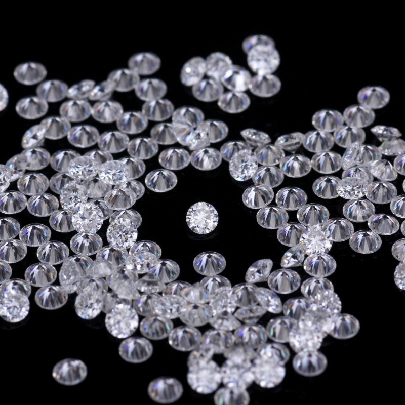 Moissanite okrugli dragulji, D boja, ultra bijeli, testirani, 0,7–3 mm, ugradnja, novi kineski stil