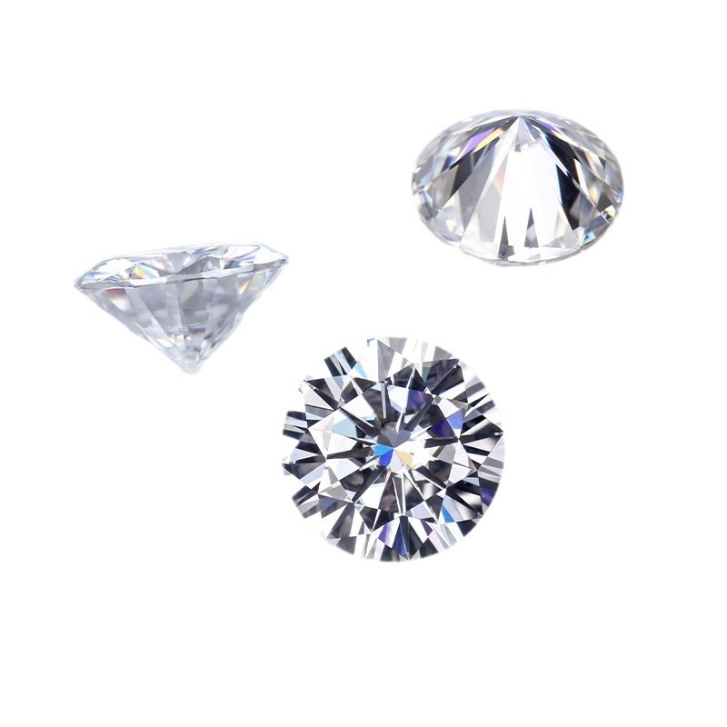 Moissanite okrugli dragulji, D boja, ultra bijeli, testirani, 0,7–3 mm, ugradnja, novi kineski stil