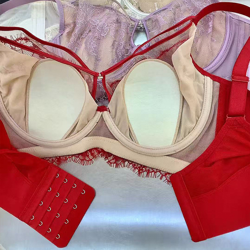 Čipkasti grudnjak s košaricama u obliku kunićjih ušiju, ultra-tanki oblikovani košarci, mekani čelični prsten, modalni materijal (85%) s najlonskom podstavom